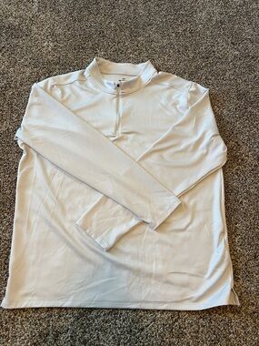 Men's Light Gray Quarter-Zip Long-Sleeve Performance Shirt